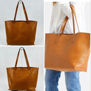 Mark & Graham Everyday Italian Leather Tote Bag in Camel